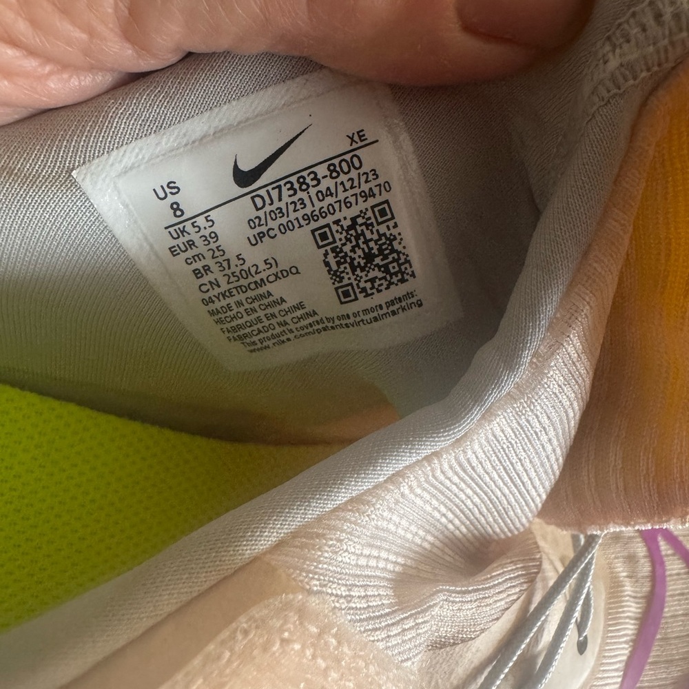 NIKE Pegasus Flyease Women's Cream, Fuschia Athletic Sneaker Shoes Sz 8 Velcro - Picture 15 of 15
